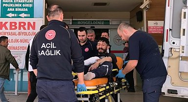 Demir sac kesimi yaparken parçalanan spiral taşı ile yaralandı