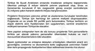 DMM: 'Suudi Arabistan ile yapılan enerji santral anlaşmasının Türkiye lehine hiçbir maddesi bulunmadığı' iddiası dezenformasyon