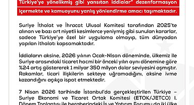 DMM'den Suriye'nin gümrük düzenlemelerine ilişkin dezenformasyon açıklaması