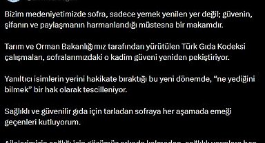 Emine Erdoğan'dan 'Türk Gıda Kodeksi' çalışmalarına ilişkin paylaşım