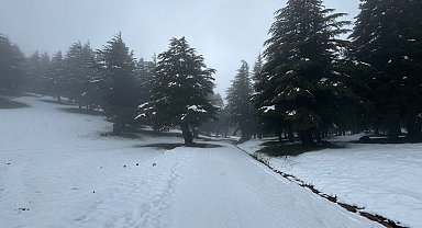 Huzurlu Yaylası'na kar yağdı