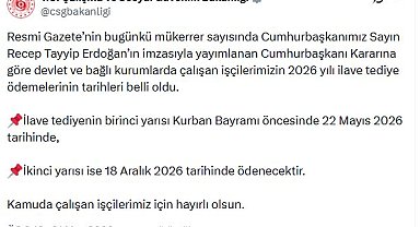 Kamu işçilerinin ilave tediye ödemelerinin tarihleri belli oldu