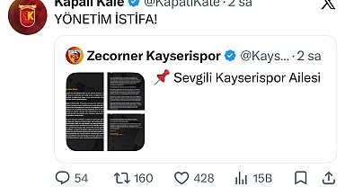Kayserispor Başkanı Açıkalın'a taraftar grubundan istifa çağrısı
