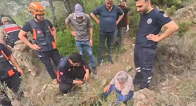 Kekik toplarken yüksekten düşen kadın kurtarıldı