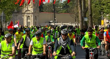 Küresel Sumud Filosu'na destek için pedal çevirdiler