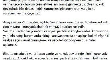 Mansur Yavaş: Yapılması gereken partinin kongre kararı alacağını açıklamasıdır