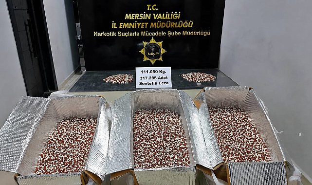 Mersin'de 317 bin 285 adet sentetik ecza ele geçirildi: 1 tutuklu