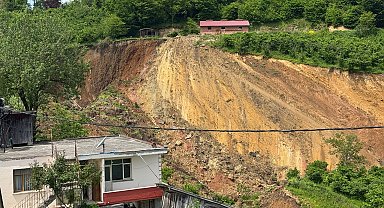 Ordu'da heyelan kamerada