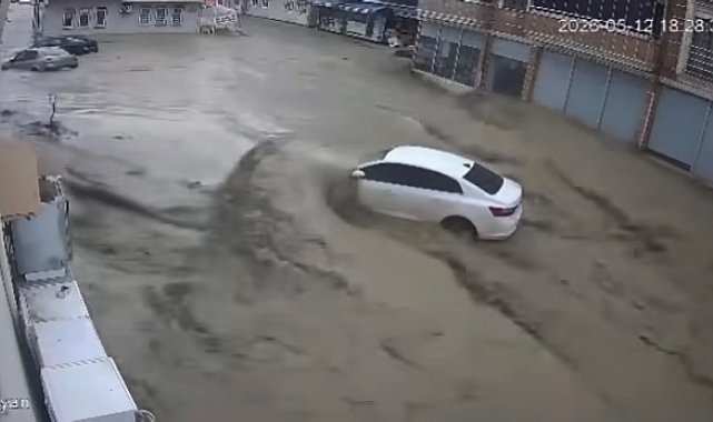 Samsun Havza'daki selin ilk anları kamerada