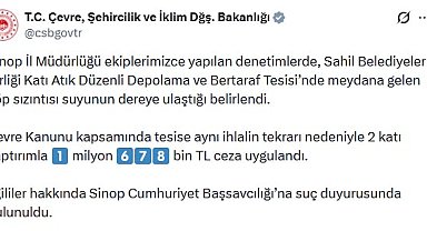 Sinop'ta dereyi kirleten katı atık tesisine ceza