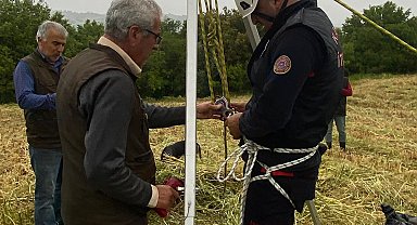 Su kuyusuna düşen tilki kurtarıldı
