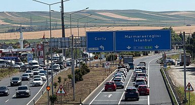 Tekirdağ-İstanbul kara yolunda araç yoğunluğu; ağır vasıtalara kısıtlama