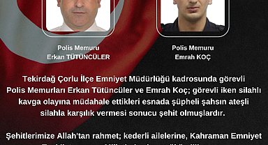 Tekirdağ'da silahlı kavga ihbarına giden polislere ateş açıldı: 2 şehit