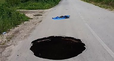 Tokat'ın sağanak nedeniyle yol çöktü