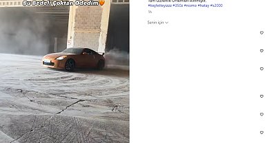 Trafikten menedilen otomobilini aldıktan sonra yine drift yaptı
