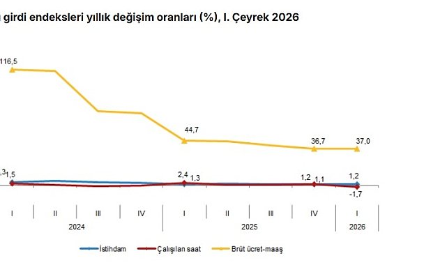 TÜİK: İstihdam endeksi yıllık yüzde 1,2 arttı
