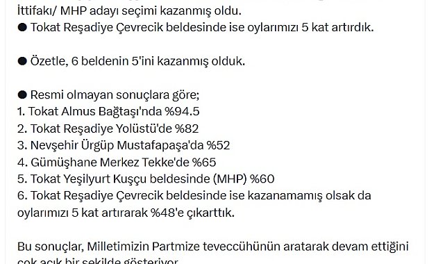 AK Parti'li Yavuz: 6 beldede yapılan ara seçimlerde, 6 beldenin 5'ini kazandık