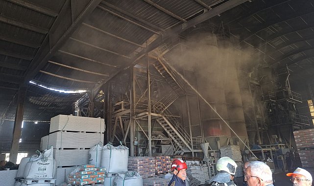 Ankara'da alçı fabrikasında yangın