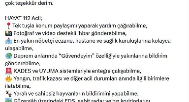 Bakan Çiftçi: HAYAT 112 Acil uygulamasını indiren vatandaş sayısı 552 bin 150'ye ulaştı