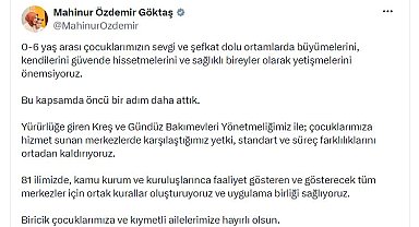Bakan Göktaş'tan kreş ve gündüz bakımevlerine yönelik yeni düzenlemeye ilişkin paylaşım