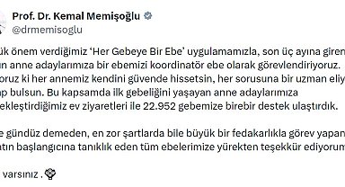Bakan Memişoğlu: 22 bin 952 gebemize birebir destek ulaştırdık