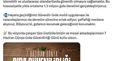 Bakan Yumaklı: Yılda ortalama 1,3 milyon gıda denetimi gerçekleştiriyoruz