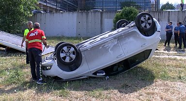 Bölge İdare Mahkemesi otoparkında hakimin kullandığı otomobil 2 metreden düştü; 1 yaralı