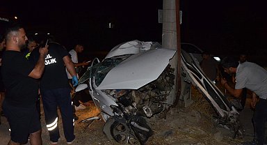 Direğe çarpan otomobilin sürücüsü öldü