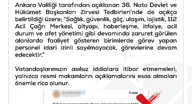 DMM: 'Ankara'da NATO Zirvesi süresince sağlık görevlilerinin idari izinli olacağına' dair iddialar doğru değildir