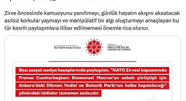 DMM: Dikmen Vadisi ve Botanik Parkı'nın Macron için kapatılacağı iddiası asılsız