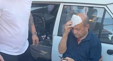 Fatih'te iş yerine giren otomobilin sürücüsü yaralandı
