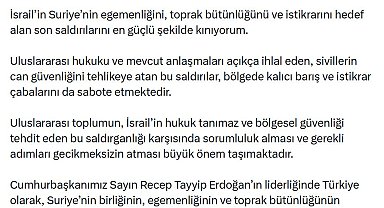 İletişim Başkanı Duran: İsrail'in, Suriye'nin egemenliğini hedef alan saldırılarını kınıyorum
