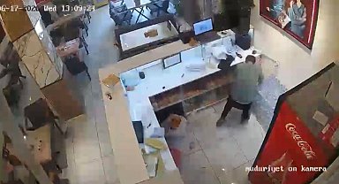 İş yerindeki patlama anı kamerada