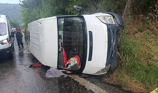 İzmir'de işçi servisi devrildi; 1 ölü, 1'i ağır 10 yaralı