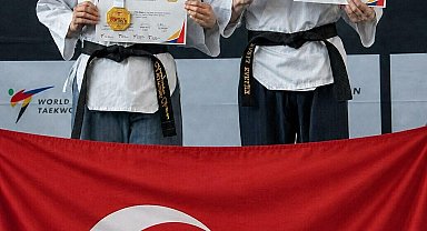 İzmirli tekvandocu çift, Londra'dan şampiyon döndü