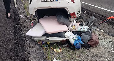 Nevşehir'de otomobil takla atıp devrildi; 4 yaralı