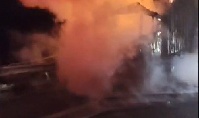 Tavuk eti yüklü TIR, otoyolda alev alarak yandı