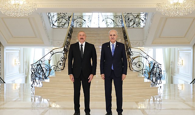TBMM Başkanı Kurtulmuş, Azerbaycan Cumhurbaşkanı Aliyev tarafından kabul edildi
