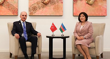 TBMM Başkanı Kurtulmuş, Bakü'de Azerbaycan Milli Meclisi Başkanı Gafarova ile görüştü