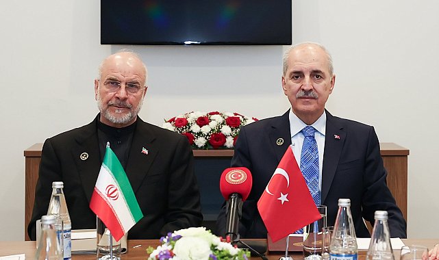 TBMM Başkanı Kurtulmuş, İran Meclis Başkanı Kalibaf ile görüştü