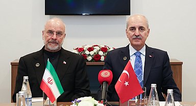 TBMM Başkanı Kurtulmuş, İran Meclis Başkanı Kalibaf ile görüştü