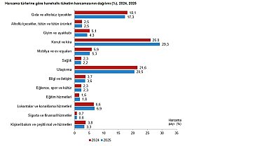 TÜİK: Hanehalkı bütçesinden en fazla pay konut ve kira harcamalarına ayrıldı