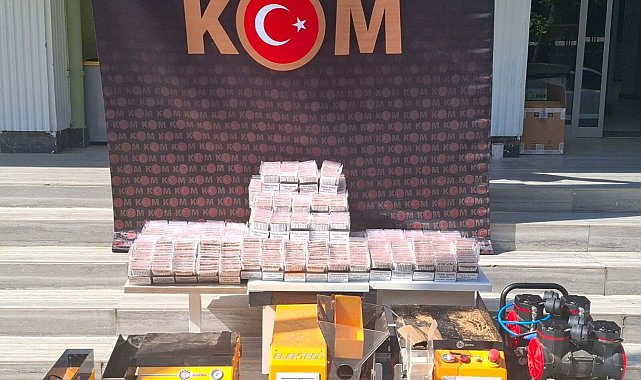 Uşak'ta 20 bin 100 adet kaçak makaron ele geçirildi