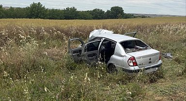 Yoldan çıkan otomobil, takla attı: 4 yaralı