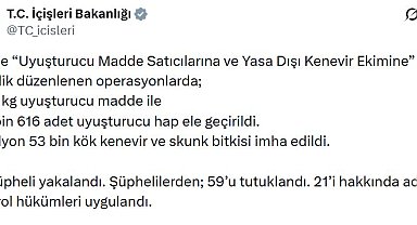18 ilde uyuşturucu operasyonu; 59 tutuklama