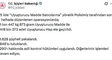 75 ilde uyuşturucu satıcılarına operasyon: 846 tutuklama