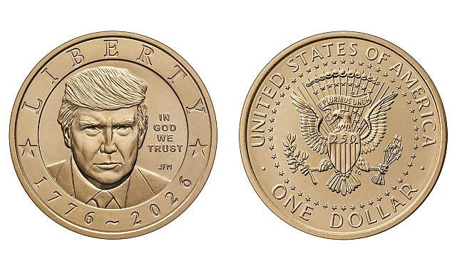 ABD'nin bağımsızlığının 250'nci yılına özel üzerinde Trump'ın yer aldığı altın para basılacak