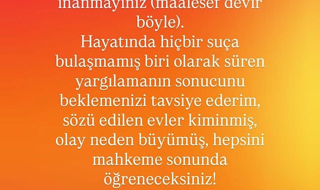 Adli kontrol şartı ile serbest kalan Ezel Akay: Medyada gördüğünüz her habere inanmayınız