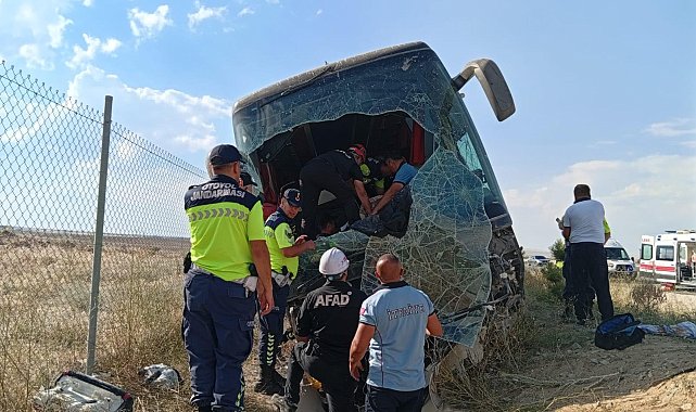 Aksaray'da otobüs yoldan çıktı; yaralılar var
