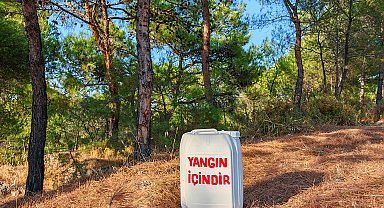 Ayvalık'ta orman yangınlarına karşı 'su bidonlu' önlem
